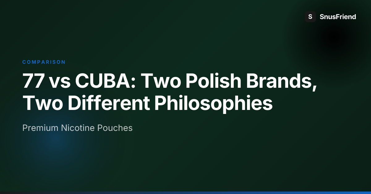 77 vs CUBA: Two Polish Brands, Two Different Philosophies hero image