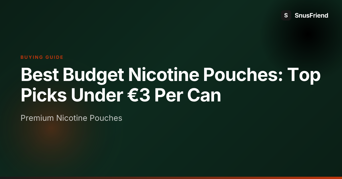 Best Budget Nicotine Pouches: Top Picks Under €3 Per Can hero image