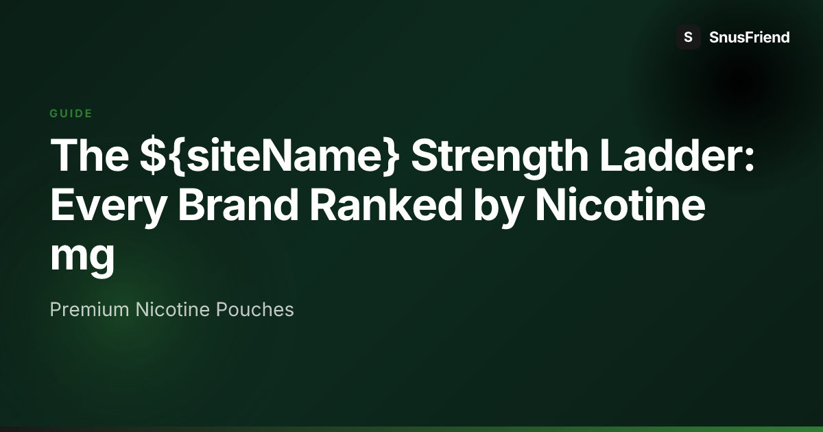 The SnusFriend Strength Ladder: Every Brand Ranked by Nicotine mg hero image